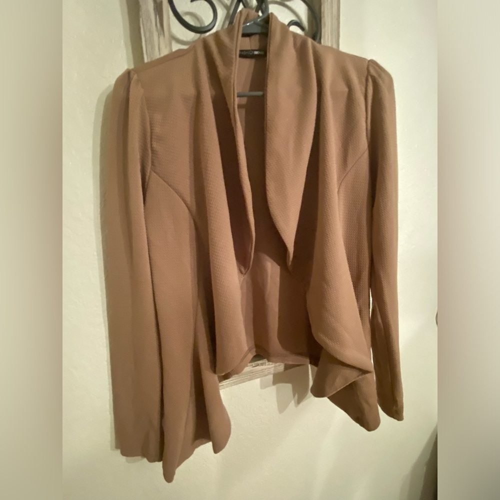 Fashion Nova Camel Textured Outerwear